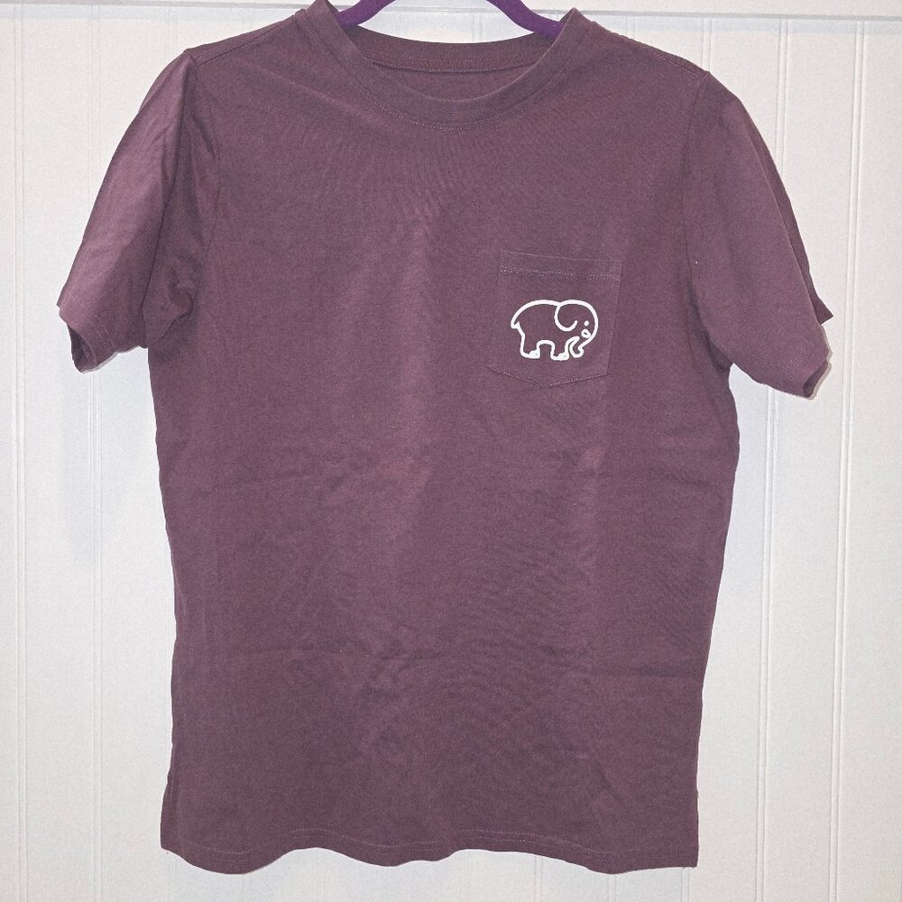 Ivory Ella 100% Cotton Save The Elephants Short Sleeve Front Pocket Tee Shirt